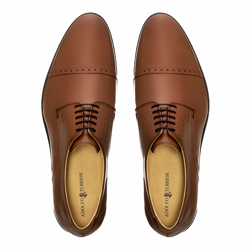 Derby Cap Toe Semi Brogue Alaraz Marrón Whisky