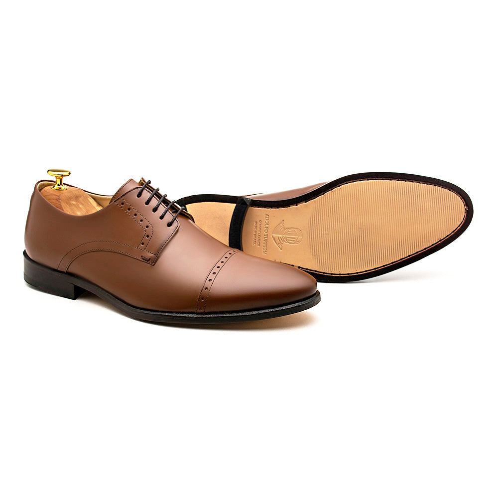 Derby Cap Toe Semi Brogue Alaraz Marrón Whisky